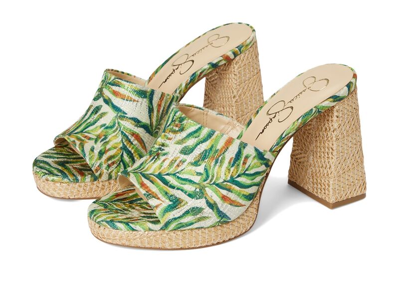 ジェシカシンプソン レディース シューズ 踵 プラットホーム サンダル Jessica Simpson Kameena Mule Platform Sandals Green Multi 緑であること