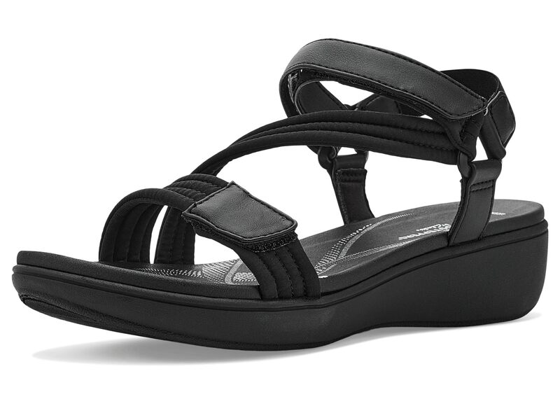 クラークス レディース シューズ サンダル Clarks Breezerae Sun Black Textile 黒いこと