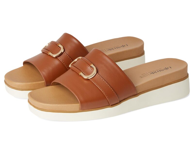 ライフストライド レディース シューズ 踵 LifeStride Genevieve Tan Faux Leathe タン 靴-レディース靴-ミュール