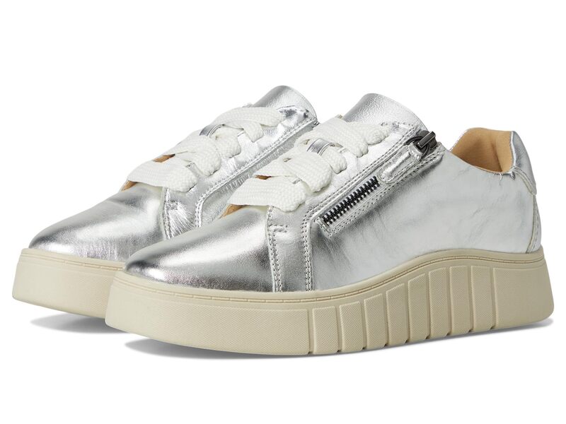 クラークス レディース シューズ スニーカー Clarks Mykah Joy Silver Leather しろがね色 靴-スニーカー-レディース靴