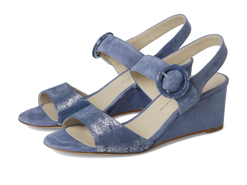 サス レディース シューズ 踵 サンダル SAS Carine Quarter Strap Wedge Sandalsky/Silver Blue 青み