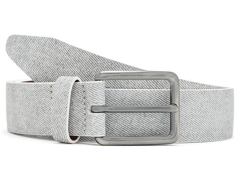 ジョンストンアンドマーフィー メンズ 付属品 胴締め なめし革 Johnston \u0026 Murphy Fine Stripe Diagonaleather Belt Light Gray 薄墨色