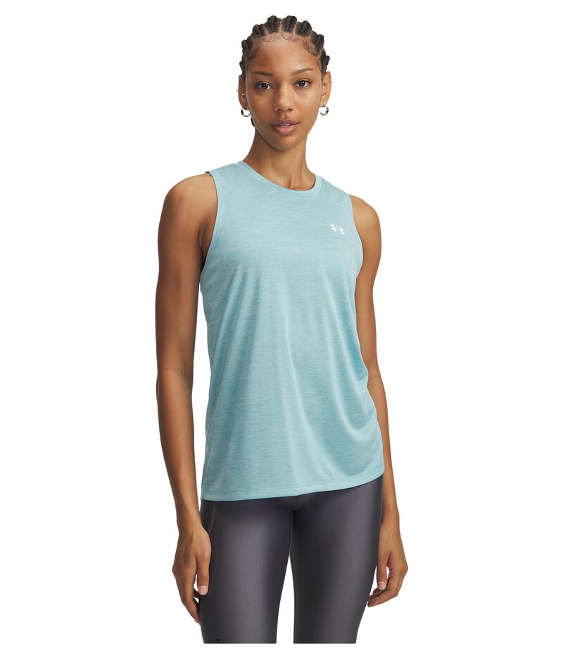 アンダーアーマー レディース トップス シャツ Under Armour Tech Tank Twist Blue Haze/White ホワイト