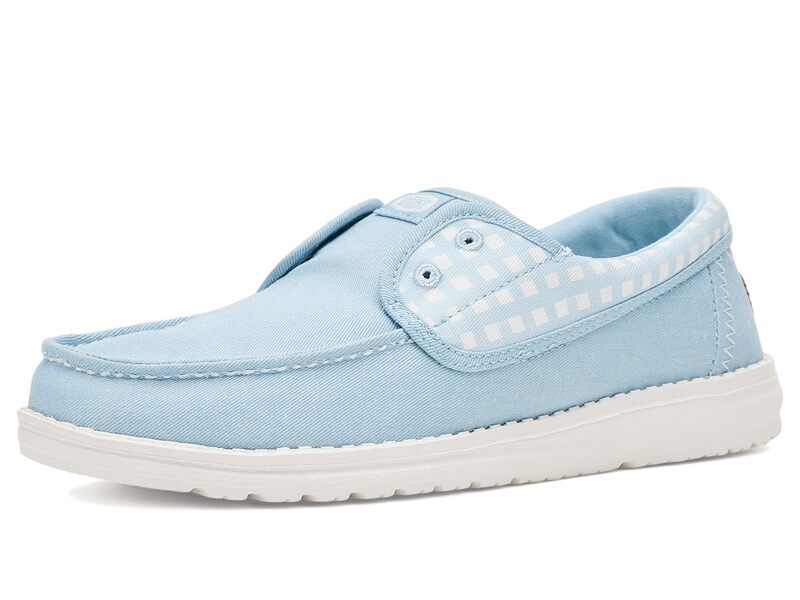 ヘイデュード レディース シューズ スリッポン・ローファー ギンガム照合のしるし ギンガム Hey Dude Wendy Cru Gingham Skyway Blue/Mul 青色 ローファー-靴