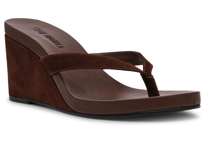 スティーブ マデン レディース シューズ 踵 Steve Madden Playing Brown Suede 赤銅色