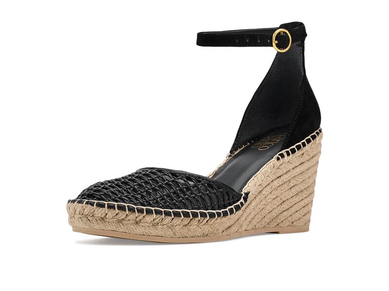 フランコサルト レディース シューズ 踵 Franco Sarto Idalia Black Woven 黒いこと
