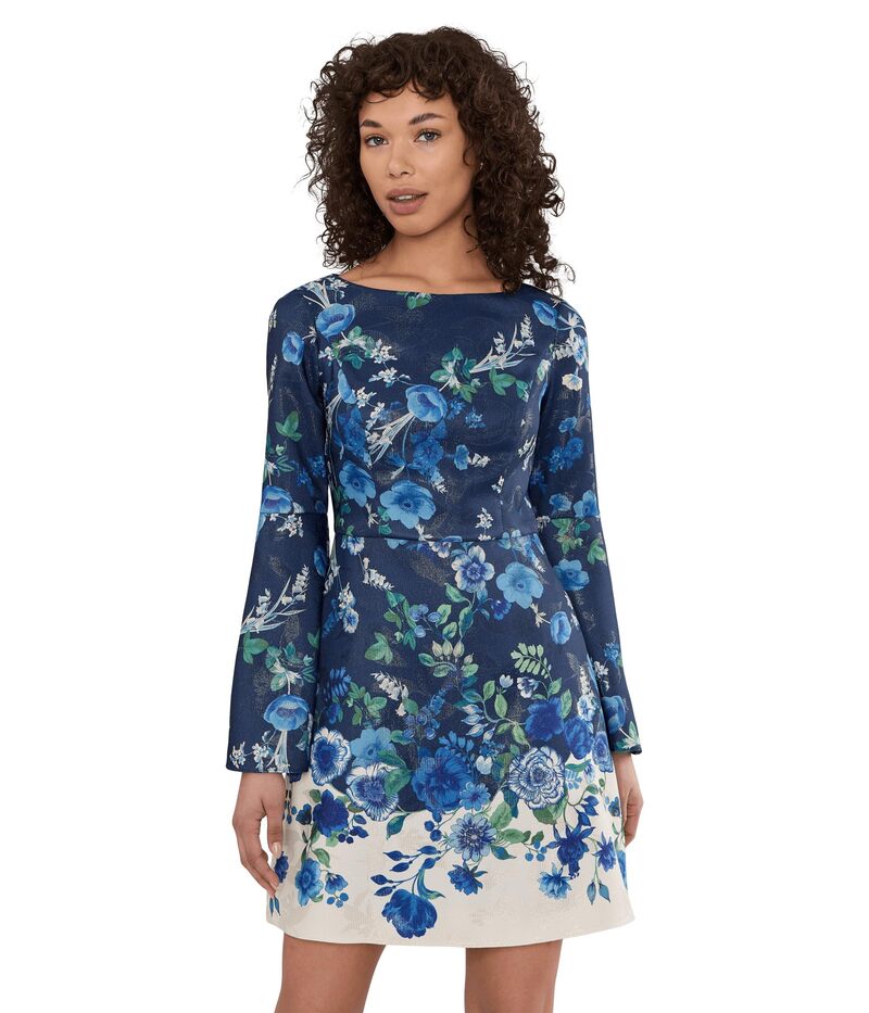 アドリアナ パペル レディース トップス ワンピース A ライン プリント Adrianna Papell Printed A-Line Navy Multi ネイビー