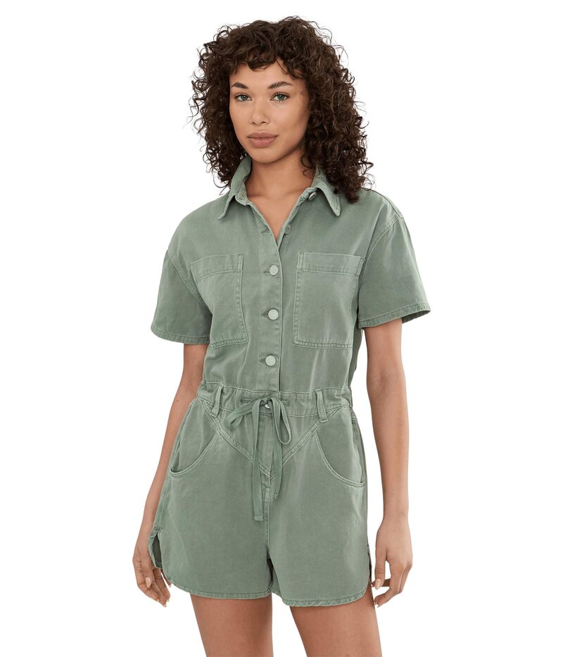 空白文字ニューヨーク州 レディース トップス 飛び降りる背広 ロンパース Blank NYCash Out Romper Green 緑であること