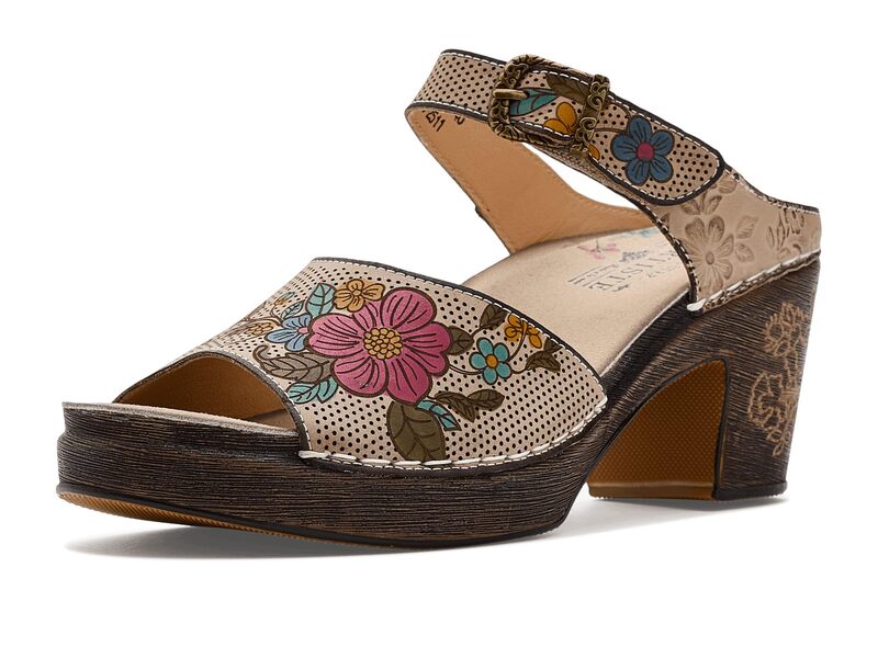 発条足取り レディース シューズ 踵 L\u0027Artiste by Spring Step Japhette Beige Multi ベージュ