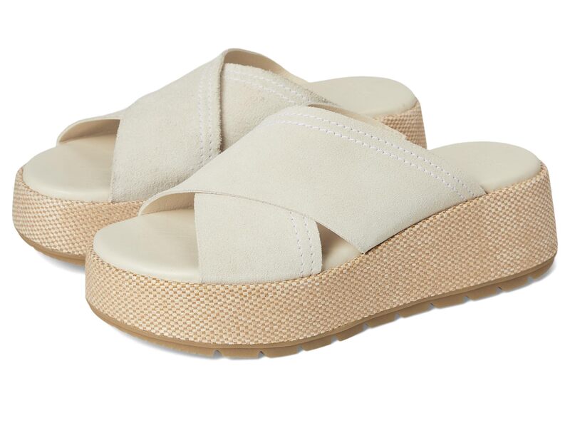 ソレル レディース シューズ 踵 プラットホーム SOREL Sunpeak Platform Slide Chalk/Gum 16 車輪止め