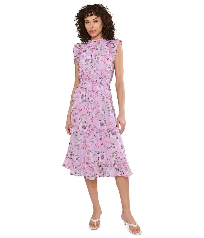 セセ レディース トップス 衣装 midi シャーリング CeCe Flutter Sleeve Smocked Waist Midi Dress Fair Orchid ワンピース-レディースファッション