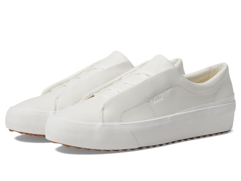 ケッズ レディース シューズ スニーカー レザー Keds Remi Leather Slip On Snowhite Leat ホワイト