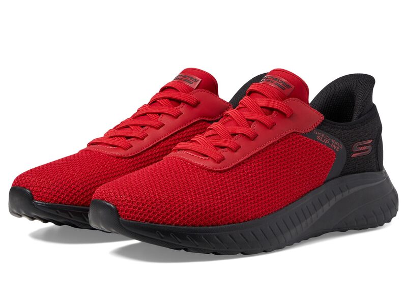 スケッチャーズ メンズ シューズ スニーカー BOBS from SKECHERS Hands Free Slip-Insquad Chaos - Balancedge Red 赤いこと