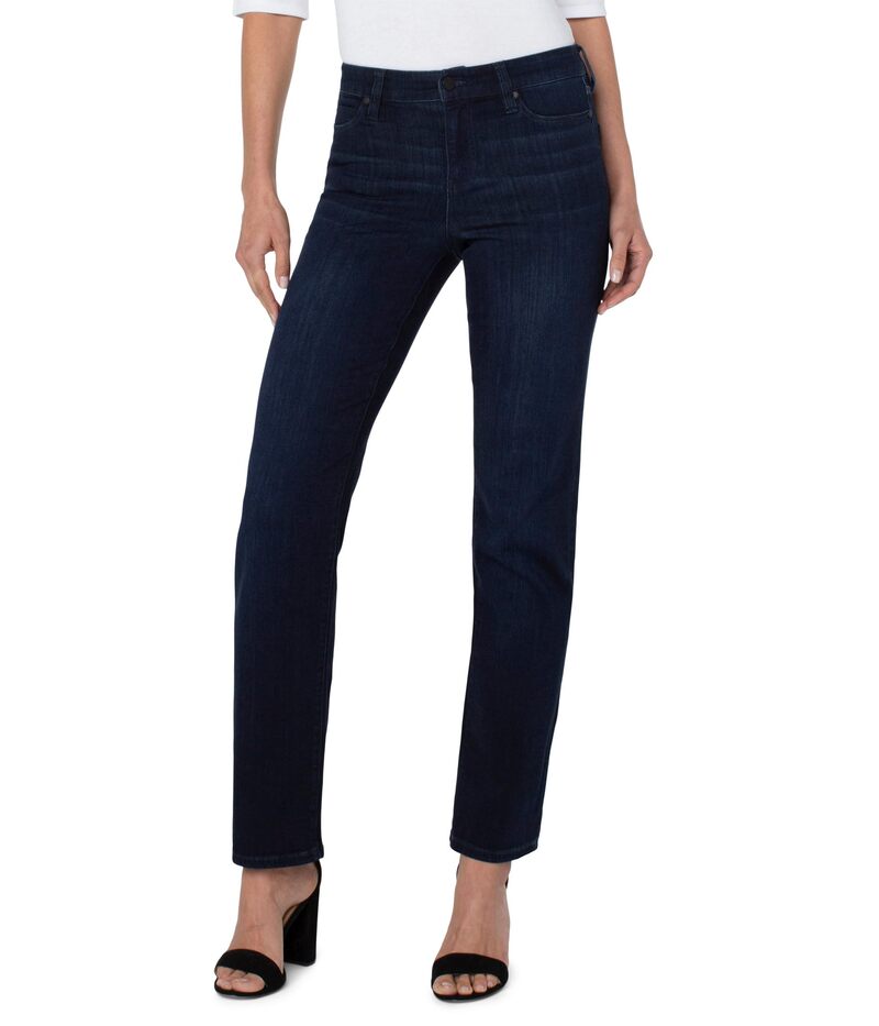 リヴァプール ロサンゼルス レディース ボトムス デニムパンツ プチ シルク Liverpoolos Angeles Petite Kennedy Straight Mid-Rise Silky Soft Dual FX Denim Halifax デニム