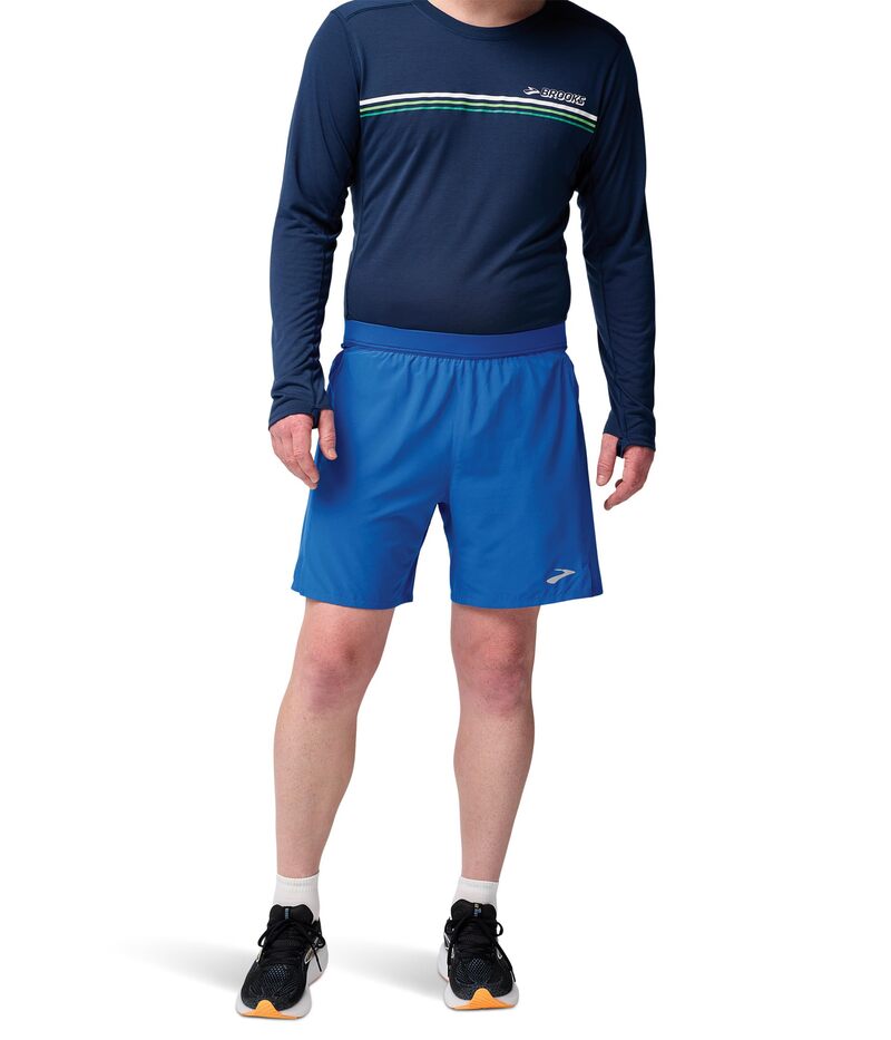 ブルックス メンズ ボトムス 二分の一ズボン下・さる股引き 遊撃手ズボン下 Brooks Journey 7\" Shorts Neo Blue 青み"