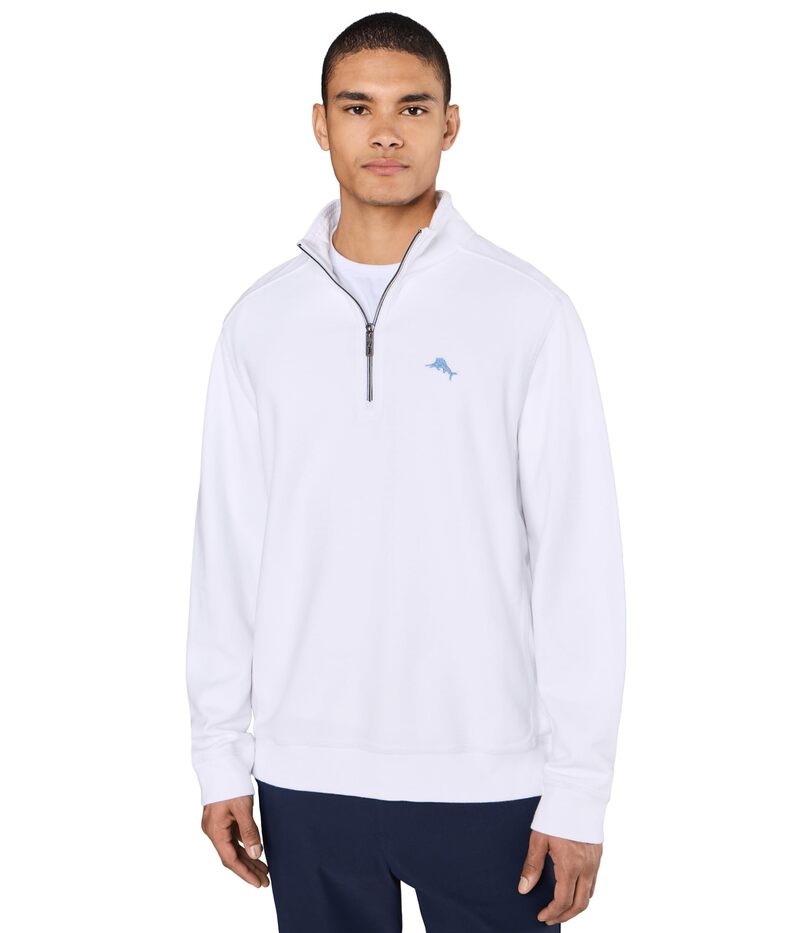トッミーバハマ メンズ アウター 編み物・プルオーバー ハーフジップ Tommy Bahama Montego Beachalf Zip White 白いこと