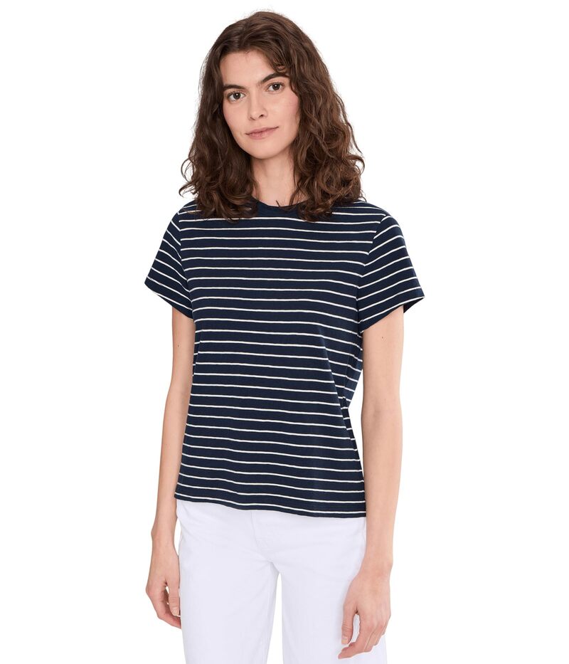 パクト レディース トップス シャツ クルーネック コットン PACT Organicotton Slub Crew Neck Tee Saranac Stripe ストライプ