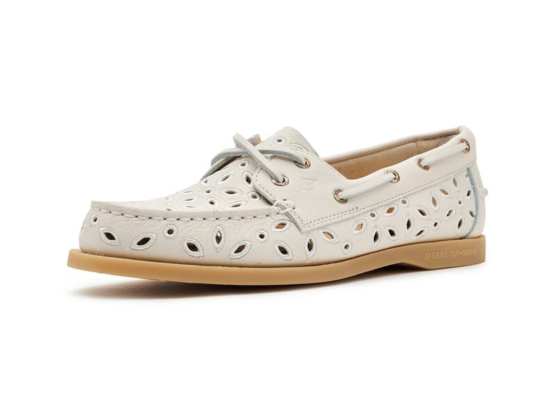 スペリー レディース シューズ Sperry A/O Embossed Perf Cream 皮膚軟化剤 ローファー-レディース靴