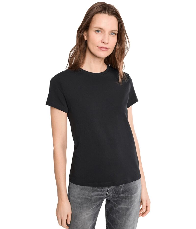 パクト レディース トップス プルオーバー 労働者の一団素っ首 PACT Luxe Signature Crew Neck Tee Black 黒いこと