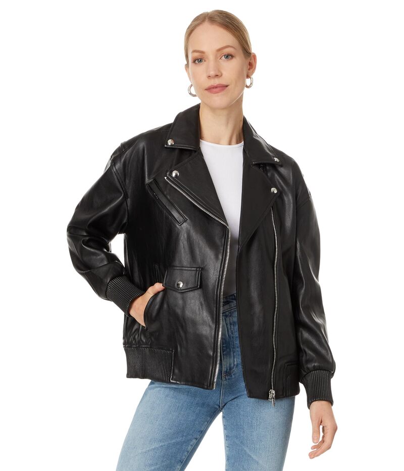 ブランクニューヨーク レディース アウター コート レザー ジャケット Blank NYC Vegan Leather Moto Jacket Black 1 ブラック