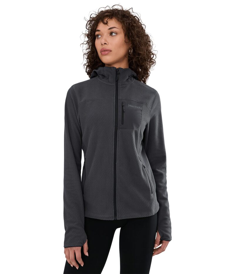 マーモット レディース アウター ニット・セーター フリース パーカー Marmot Airfleece Hoodie Blackened