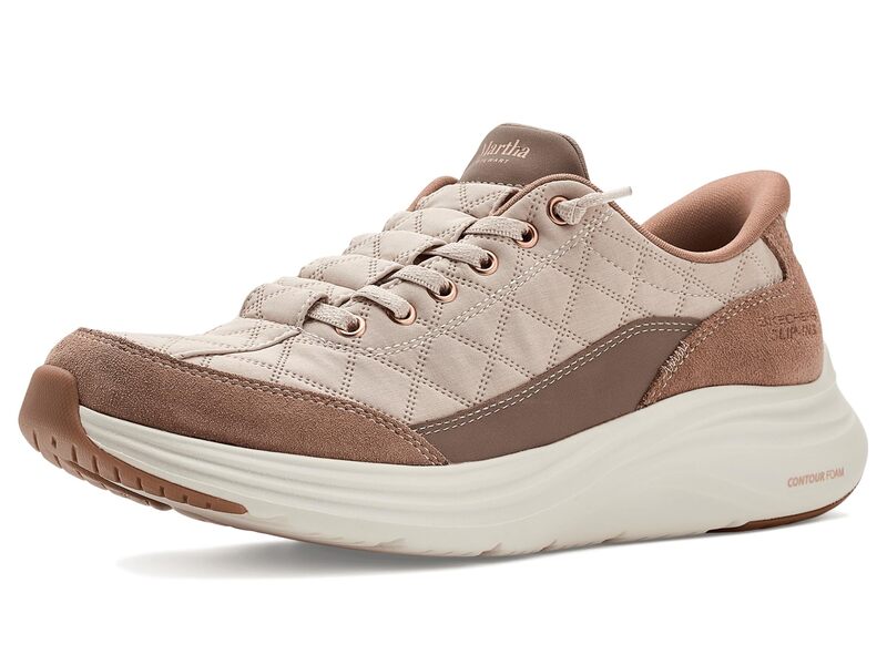スケッチャーズ レディース シューズ スニーカー SKECHERS Martha Stewart Cozy Fit Contour Foam - Sweet Serenity Taupe トープ｜詳細画像