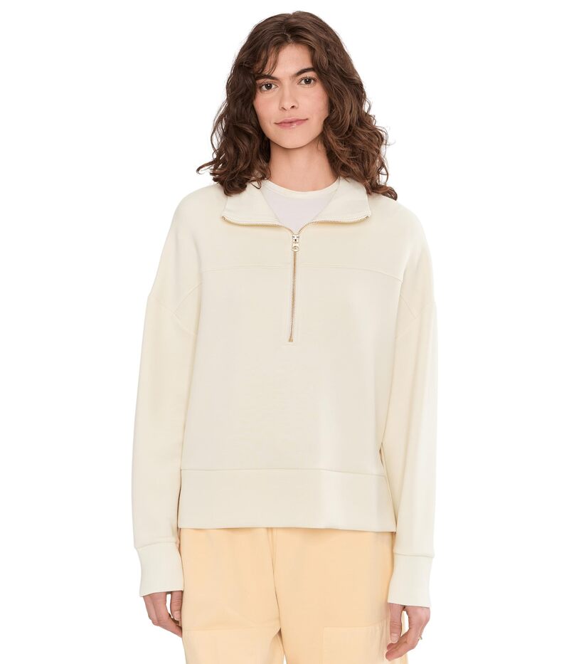 バーレイ レディース アウター パーカー・スウェット Varley Kayleigh 1/2 Zip Sweat Pristine