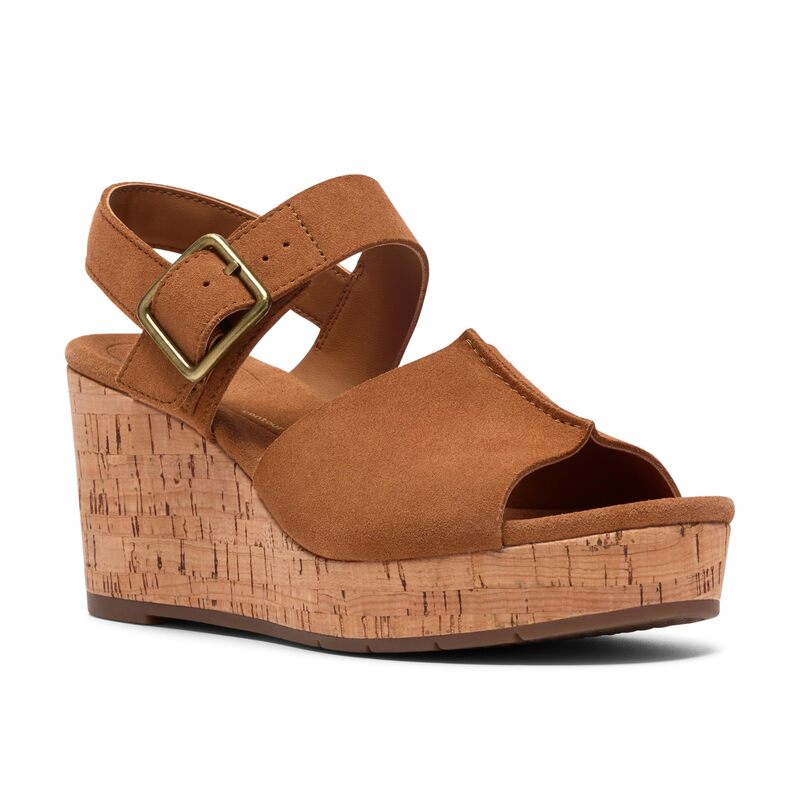 クラークス レディース シューズ 踵 Clarksabina Dream Tan Suede タン