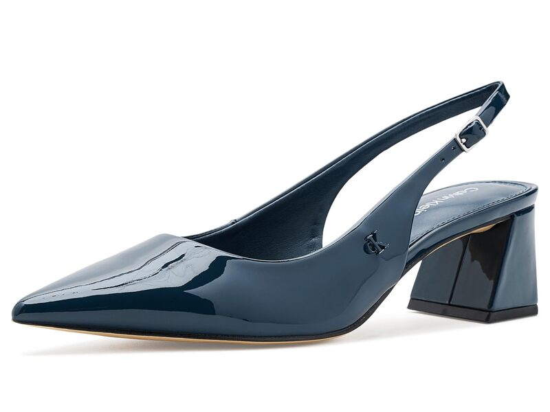 カルバンクライン レディース シューズ 踵 Calvin Klein Sarra Dark Blue Paten 青み