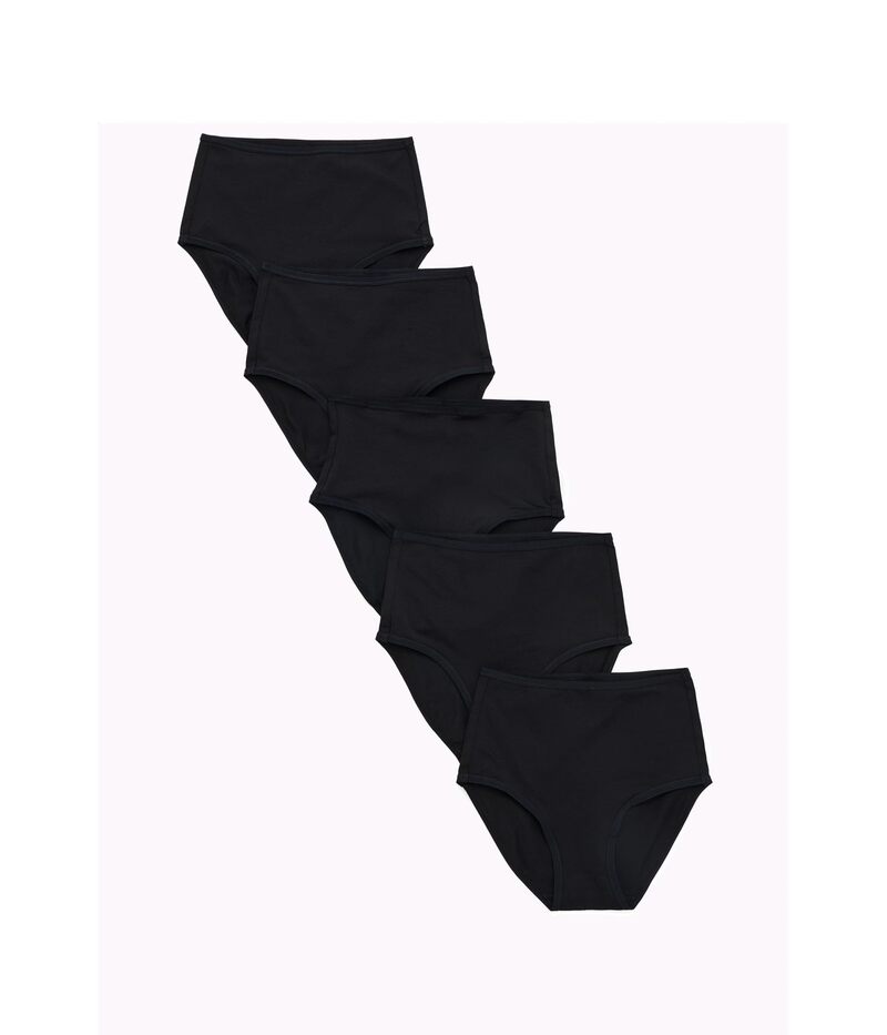パクト レディース アンダーお召しもの ズボン下 PACT Everyday High Rise Brief 5-pack Black 黒いこと