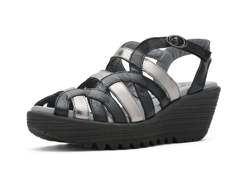 飛球英国の首都 レディース シューズ 踵 FLY LONDON Lemy397fly Black/Graph 黒いこと