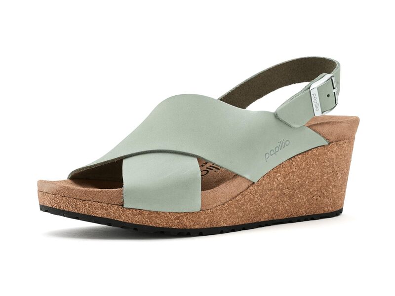 ビルケンシュトック レディース シューズ 踵 なめし革 Birkenstock Samira Wedge - Nubuck Leather Pure Sage サルヴィア