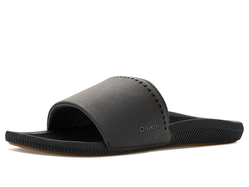 オルカイ レディース シューズ サンダル OluKai Ulele Slide Black/Black 黒いこと コンフォートサンダル-サンダル-靴