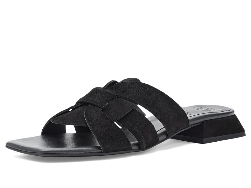 極点・緑であること レディース シューズ 踵 Paul Green Desire Slide Black Suede 黒いこと