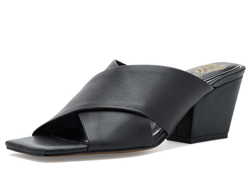 ヴィンスカムート レディース シューズ 踵 サンダル Vince Camuto Kespa Cross Band Mule Sandals Black 黒いこと