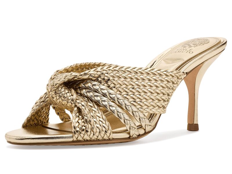 ヴィンスカムート レディース シューズ 踵 サンダル Vince Camuto Pheya Knotted Higheel Mule Sandals Egyptian Gold ゴールド