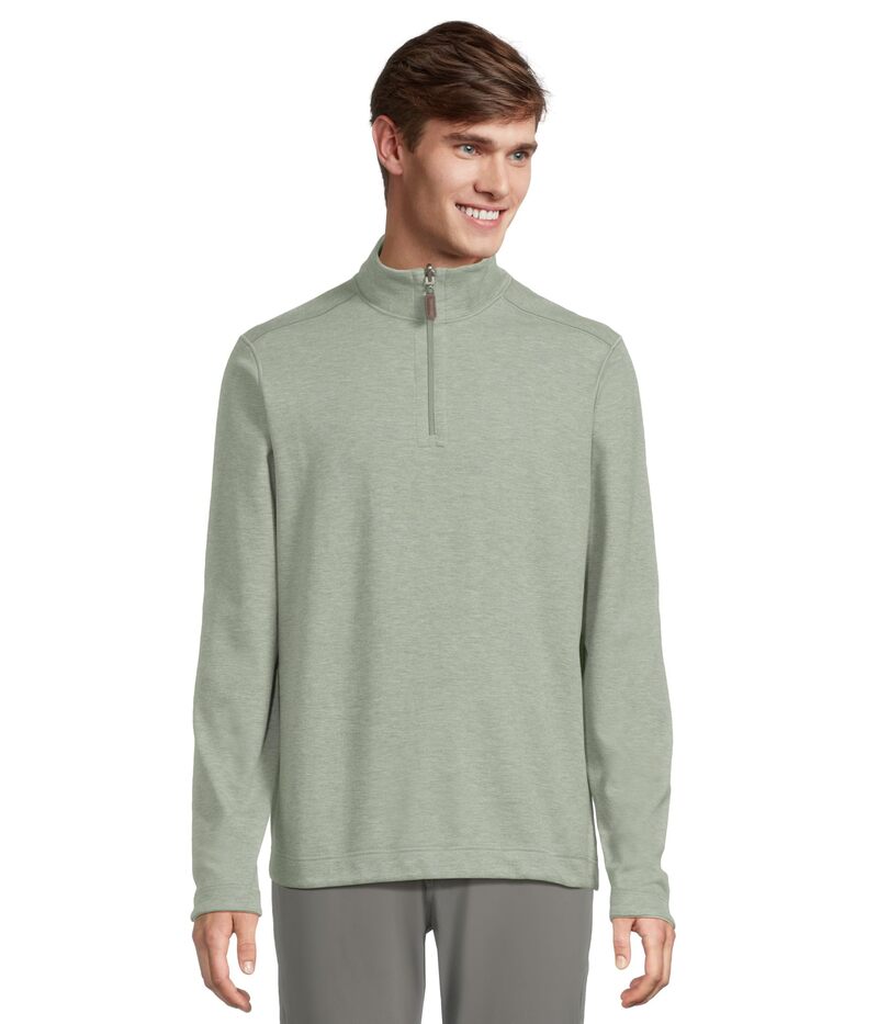 ジョンストンアンドマーフィー メンズ アウター ニット・セーター Johnston & Murphy Reversible Solid Quarter-zip Sage/White ホワイト