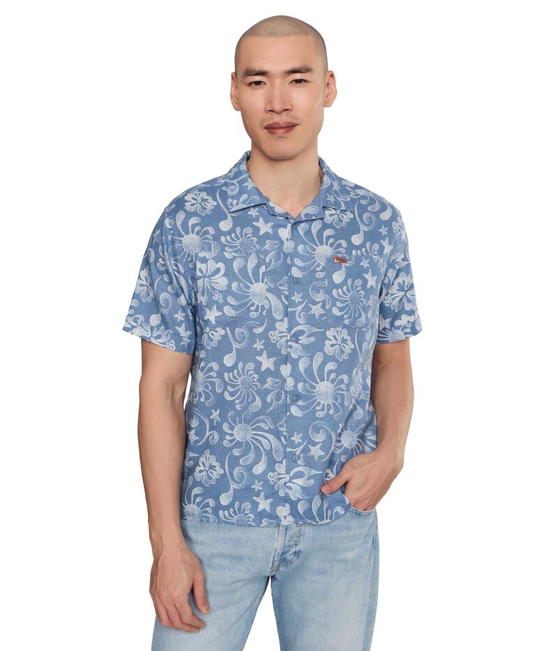 ルーカ メンズ トップス プルオーバー RVCAlvarez Aloha Short Sleeve Light Blue 青色