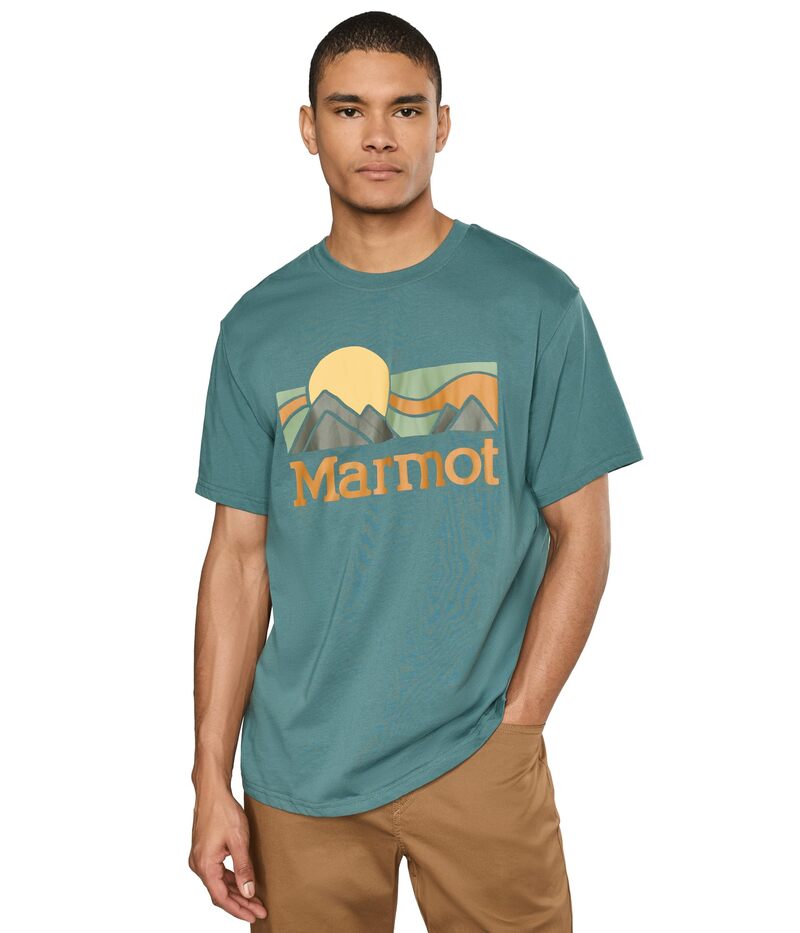 モルモット メンズ トップス プルオーバー Marmot Coastal Tee Short Sleeve Seafloor