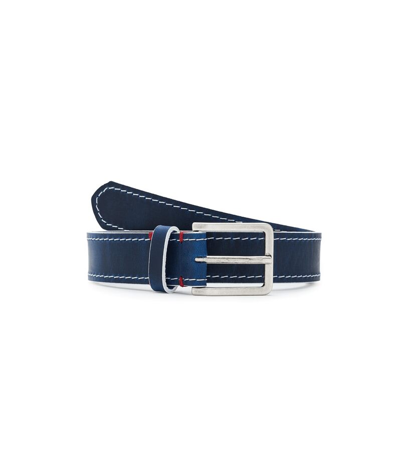 ジョンストンアンドマーフィー メンズ 付属品 胴締め なめし革 Johnston \u0026 Murphy Whitedge Waxed Leather Belt Navy 米国海軍