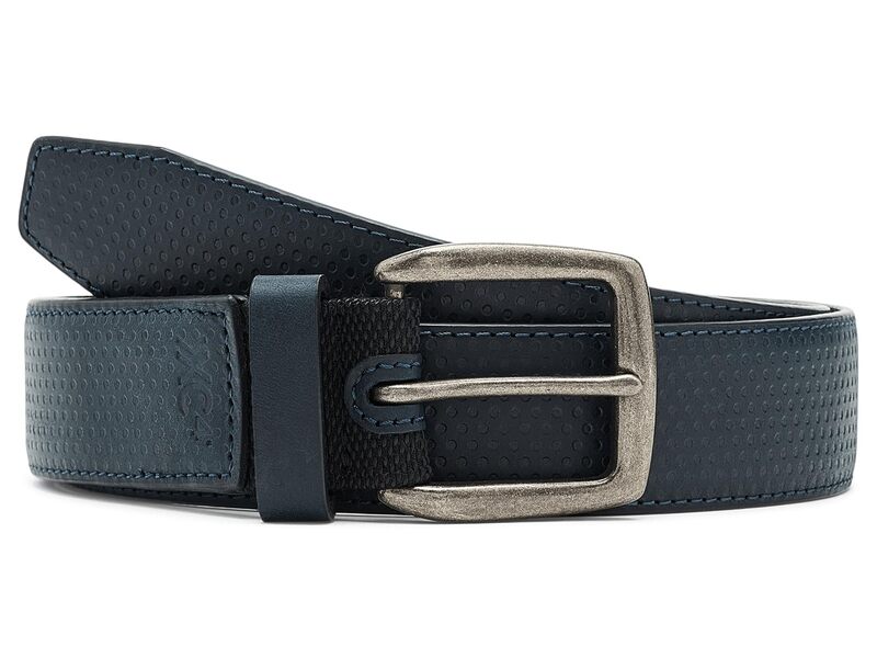 ジョンストンアンドマーフィー メンズ アクセサリー ベルト Johnston & Murphy Xc4 Burnished Perforated Belt Navy ネイビー