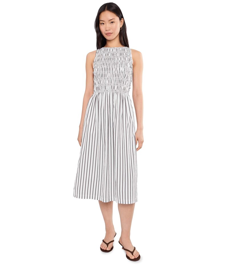 メイドウェル レディース トップス 衣裳 MIDI シャーリング Madewell The Melody Boatneck Smocked Midi Dress White 白いこと レディースファッション-ワンピース