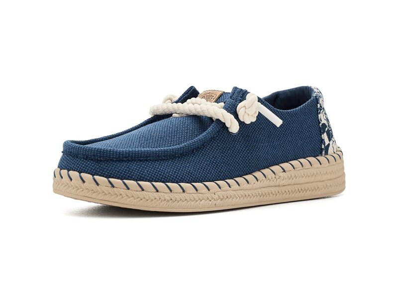 ヘイデュード レディース シューズ スリッポン・ローファー Hey Dude Wendy Espadrille Hibiscus Ensign Blue/Mul 青色