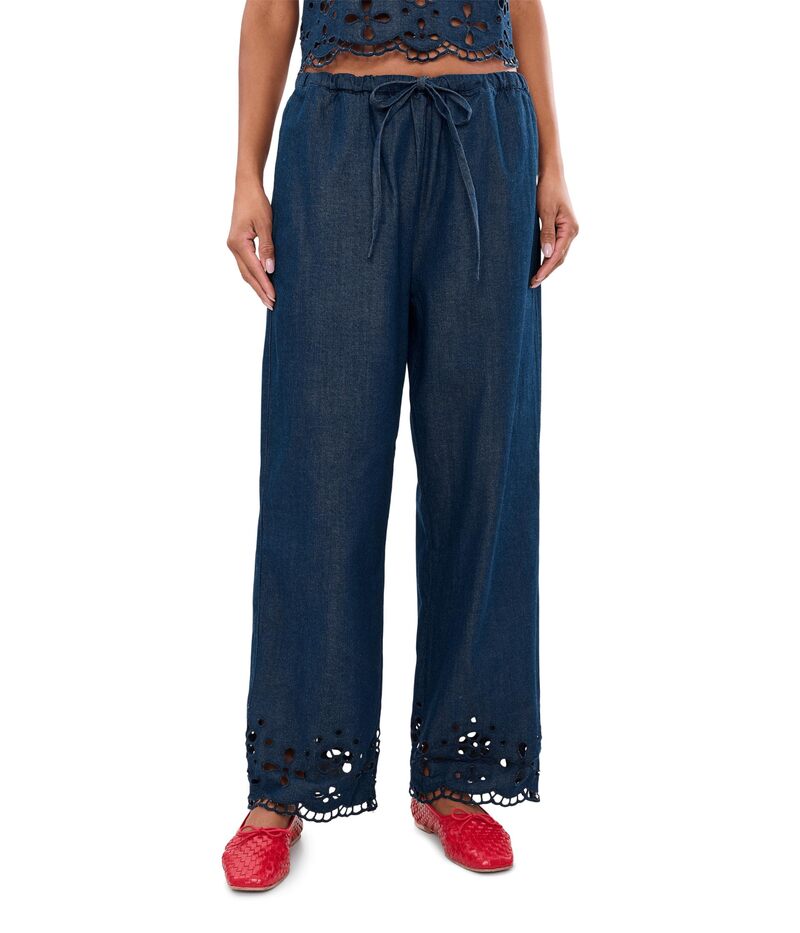 メイドウェル レディース ボトムス 心地好いズボン下 刺しゅう ジーンズ Madewell Denim Embroidered-Hem Pull-On Pants Marfield Wash ジーンズ
