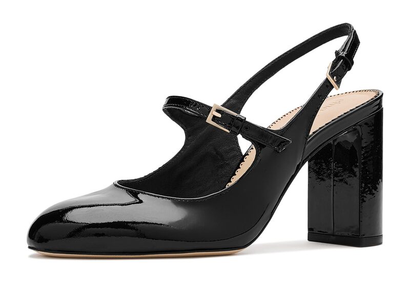 サンク ア セプト レディース シューズ 踵 Cinq a Sept Lola Patent Slingback Heels Black 黒いこと