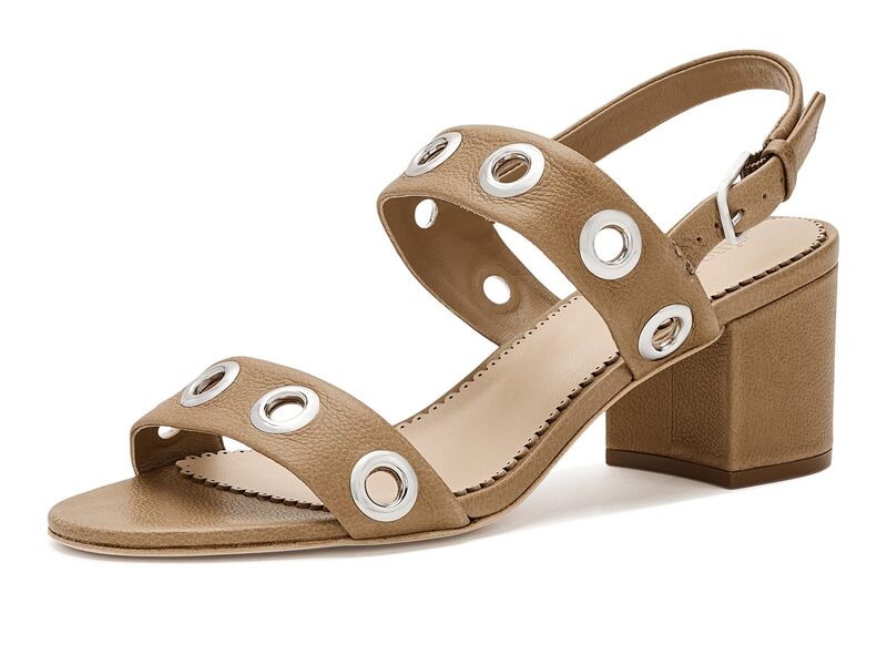 サンク ア セプト レディース シューズ 踵 サンダル Cinq a Sept Gemma Grommets Block Heel Sandals Brown Sugar 赤銅色