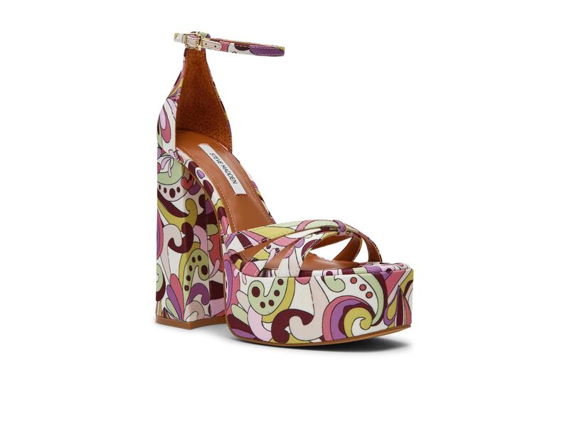 スティーブ マデン レディース シューズ 踵 Steve Madden Retro Pink Print サクラ色