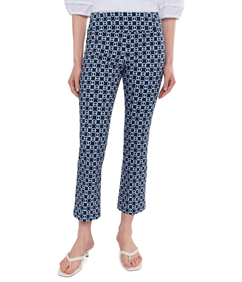 エリオットローレン レディース ボトムス 心地よいズボン下 ブーツ Elliott Lauren Chainlink - Elastic Waist Pull On Boot Cut Pant Navy 米国海軍 ボトムス-パンツ