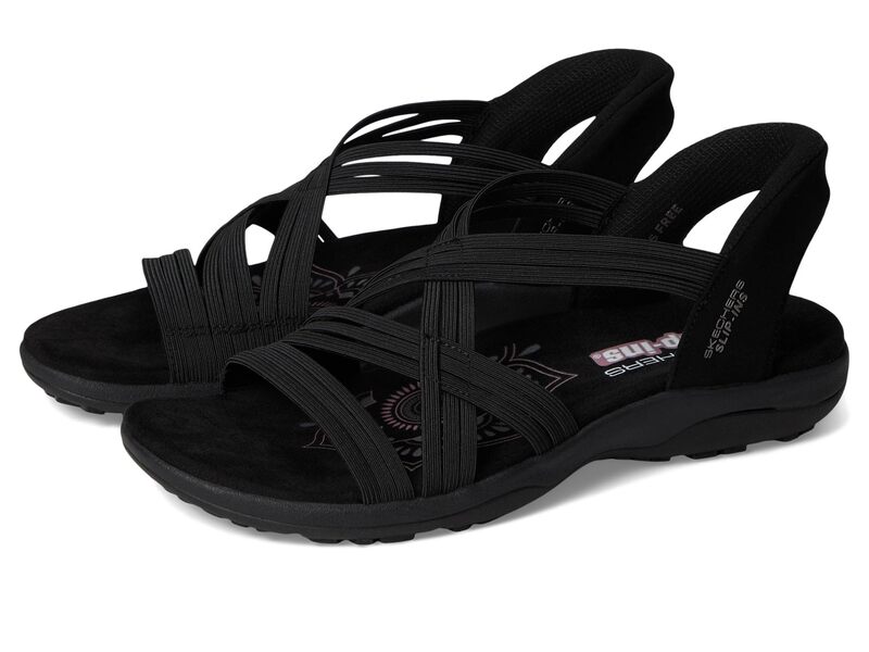 スケッチャーズ レディース シューズ サンダル SKECHERS Reggae Slim - Simply Stretchy Hands Free Slip-Ins Black/Black ブラック 14,785円