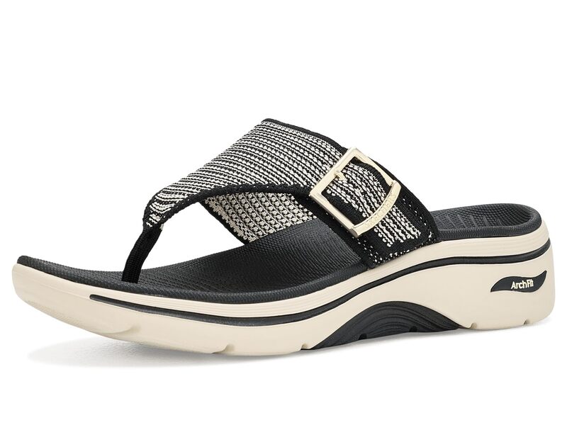スケッチャーズ レディース シューズ サンダル SKECHERS On-The-Go Walk Arch Fit 2.0 Sandals - Resort Day Black/Natural ブラック